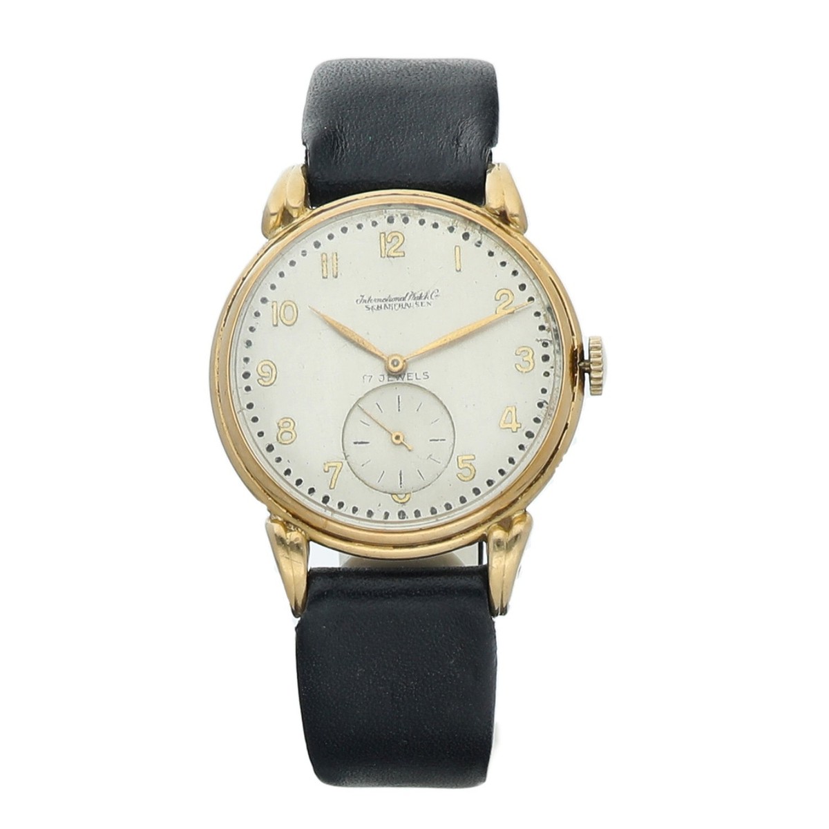 IWC International Watch Co. 本体　アンティーク Vintage IWC 18k Gold Silver Arabic Dial 36 mm Leather Manual Wind