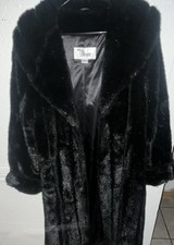 Ms. Divine Womens Black Long Lined Fur Coat, ...