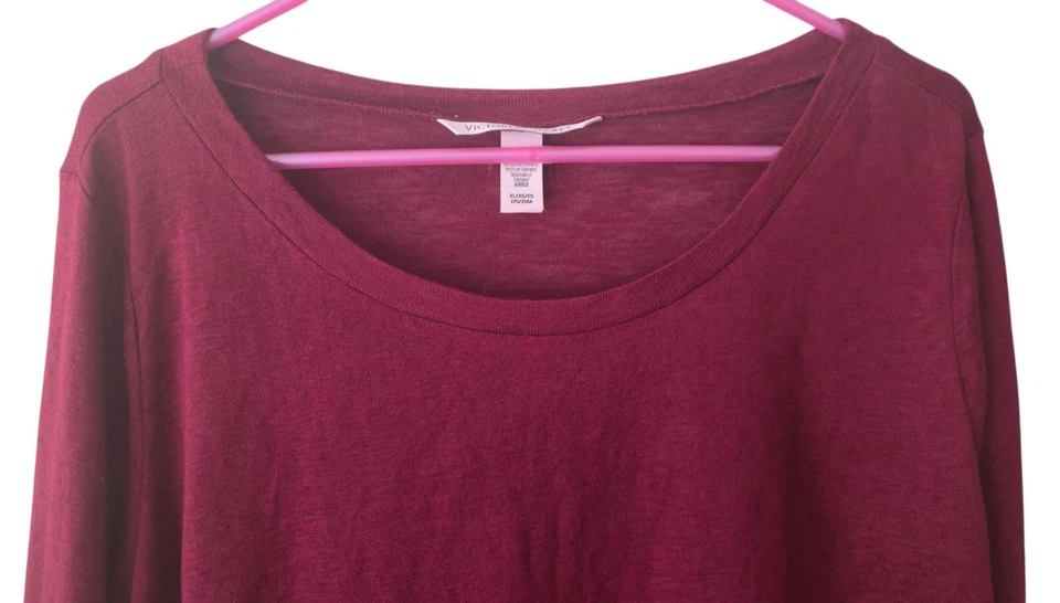 Blusa para mujer Victoria's Secret manga larga XL borgoña  Foto 2 de 4
