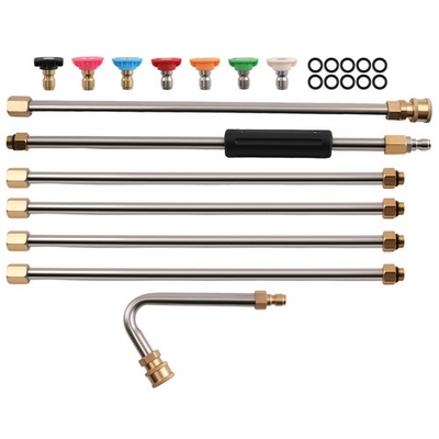 #ad #ad 15inch Pressure Washer Extension Rod Extension Lance Stainless Steel 7 Nozzles $31.55