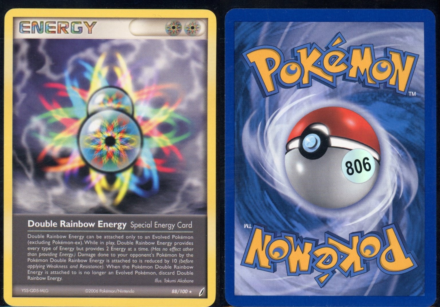 Double Rainbow Energy 88/100 Rare Crystal Guardians Pokemon NM