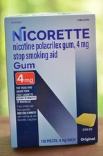 Nicorette Original Flavor 4mg Coated Gum 110 Pieces Exp 11/2026