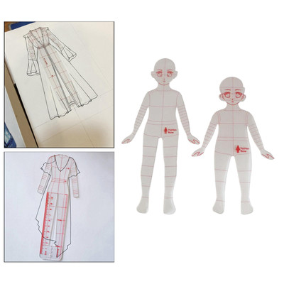 2x Mode Vorlage Lineal Design Tragbare Kleidung Herstellung Mustermacher