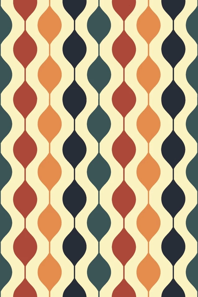 Papel Pintado Jiffdiff Años 70 Retro Geométrico Pelar y Pegar Moderno Colorido Decoración de Habitación Foto 3 de 4