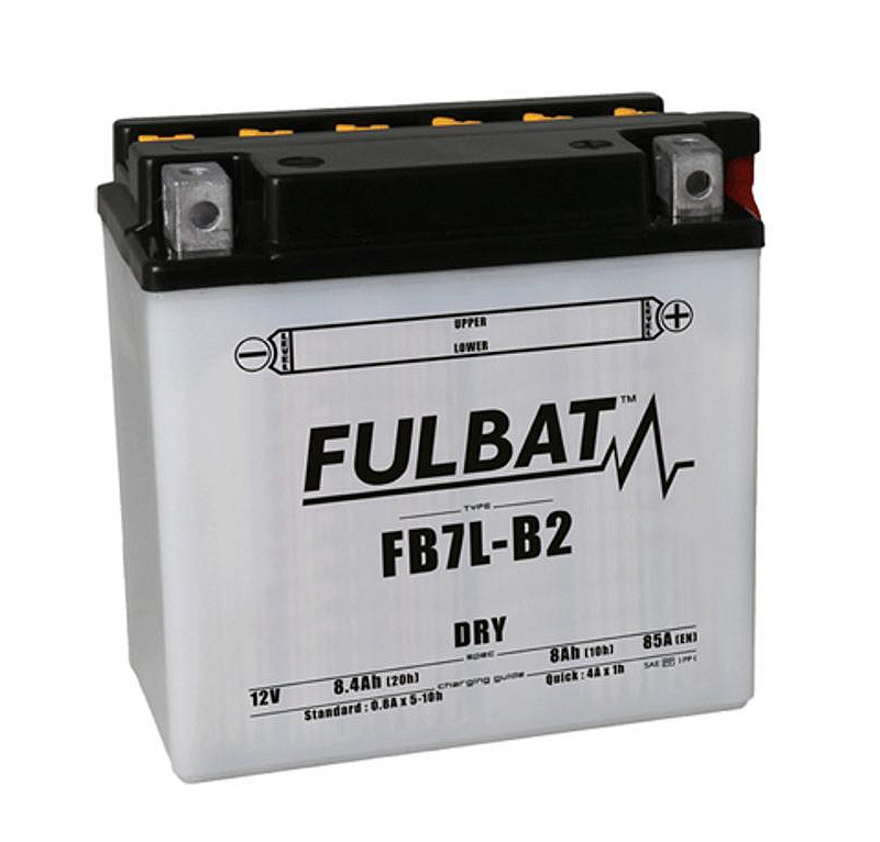 Batterie moto Fulbat FB7L-B2 12V 8Ah 85EN livrée sèche sans acide pour deux-roues