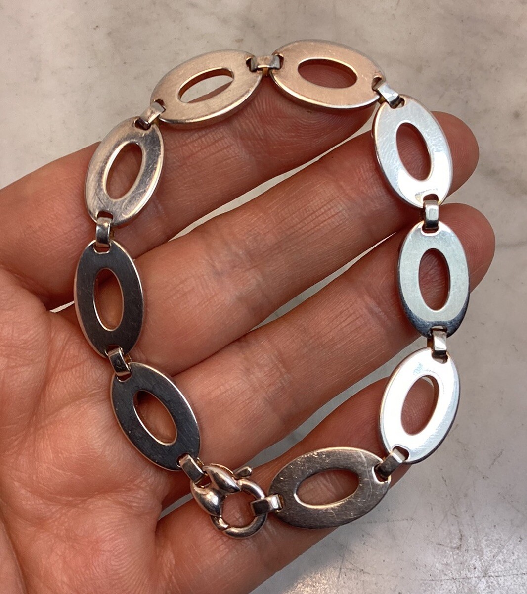 アクセサリー Silver Oval Link Chain Bracelet Vintage Vintage Sterling Silver Oval Link Chain Bracelet Modernist | eBay