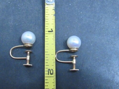 NAOMI Vintage 14 K Gold pearl Earrings designer earrings 14k - Picture 5 of 10