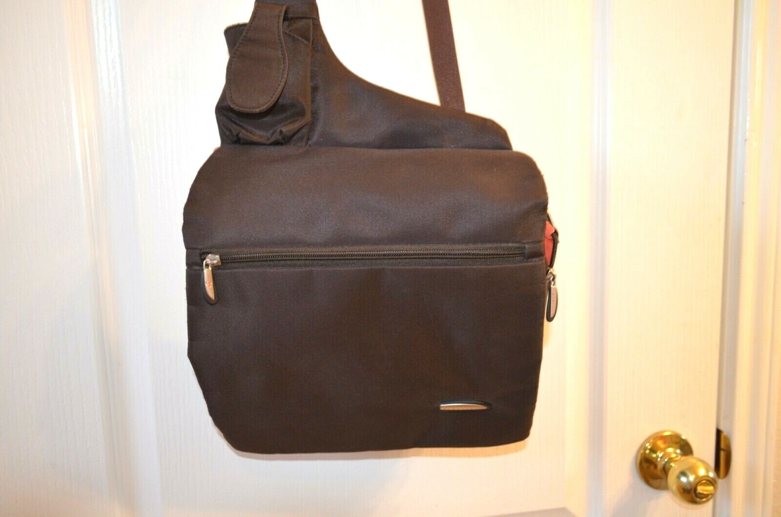 Authentic TRAVELON Brown Nylon CROSSBODY Expandable T… Gem