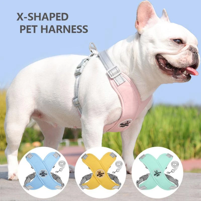 X Shaped Pet Dog Harness Small Medium Dogs Reflective Adjustable Puppy Harness - Image 2 of 4