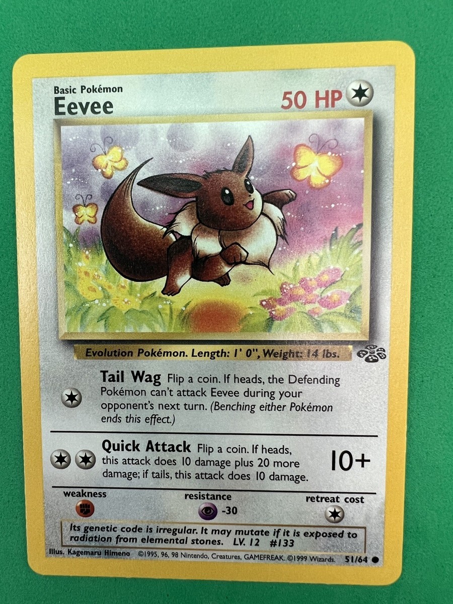 eevee 1995 pokemon card 51 64 Eevee 51/64 Jungle 1999 Pokemon Card NEAR MINT