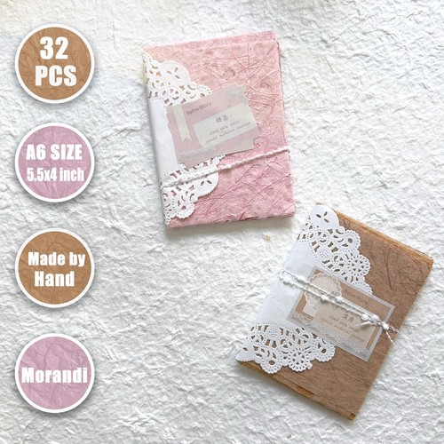 32 Pack Textured Handmade Paper Sheets for DIY Crafts Scrapbook Card Making - Picture 6 of 7