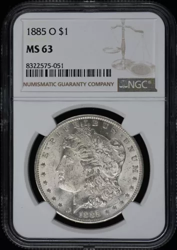 1885-O Morgan Dollar S$1 NGC MS63