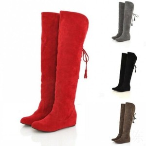 flat heeled knee high boots