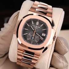 Patek Philippe Nautilus 5980-1R DISCONTINUED 40mm Rose Gold Black Dial Full Set 22