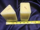 2 FLUTED PILLAR VANILLA SCENT AROMATIC CANDLES triangle rectangle shapes NEW!! — photo 3