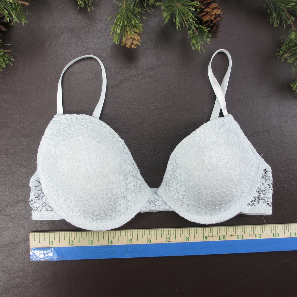 Sujetador Jessica Simpson Talla 34C Azul Acolchado Con Aros Cierre Ajustable Espalda Foto 2 de 4