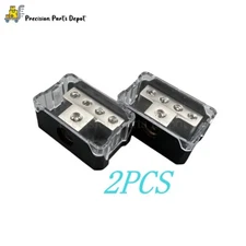 NEW 2×Power Ground Amp Distribution Block 0/2/4 Gauge Input 4/8/10 Gauge Output