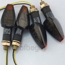 2 Paires 10mm carbone Feu Clignotant Ampoule 14 LEDs Jaune Pour Moto Universel