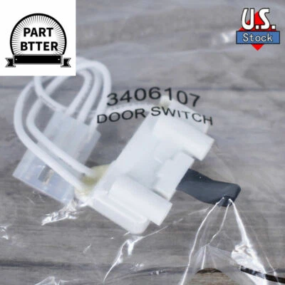 3406109 Dryer Door Switch Replacement part for Whirlpool Kenmore Dryer 3406107