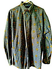 Nautica Men's Large L/S Button Down Dress Shirt with Front Pocket Blue