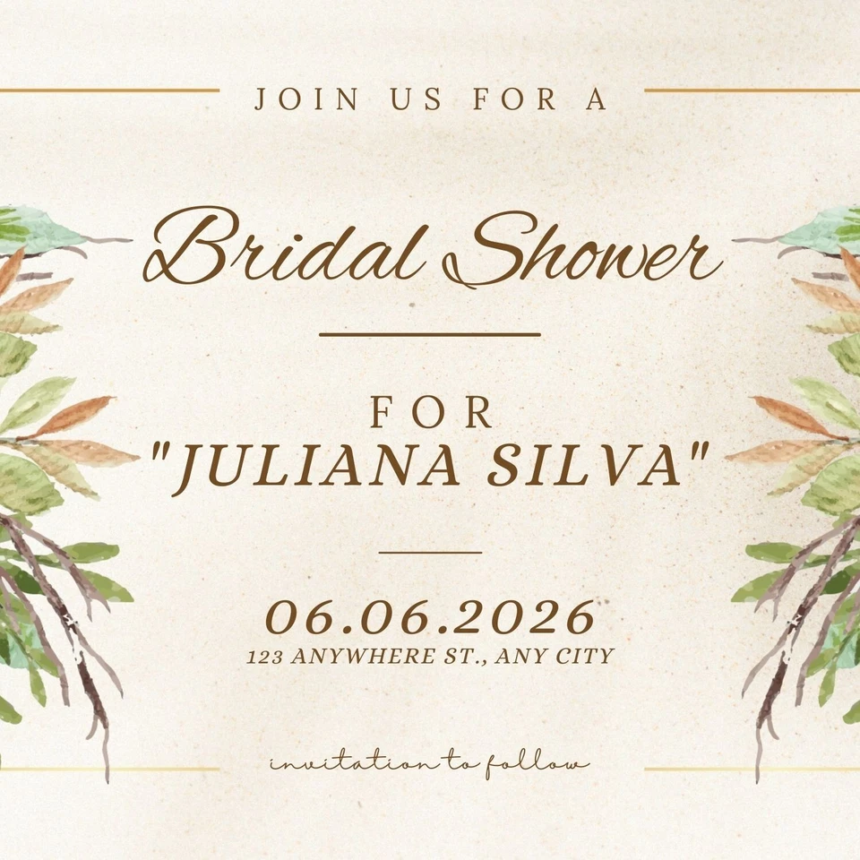 Customizable Bridal Wedding Shower Invitation Card Template #13 DIGITAL DOWNLOAD - Image 4 of 4