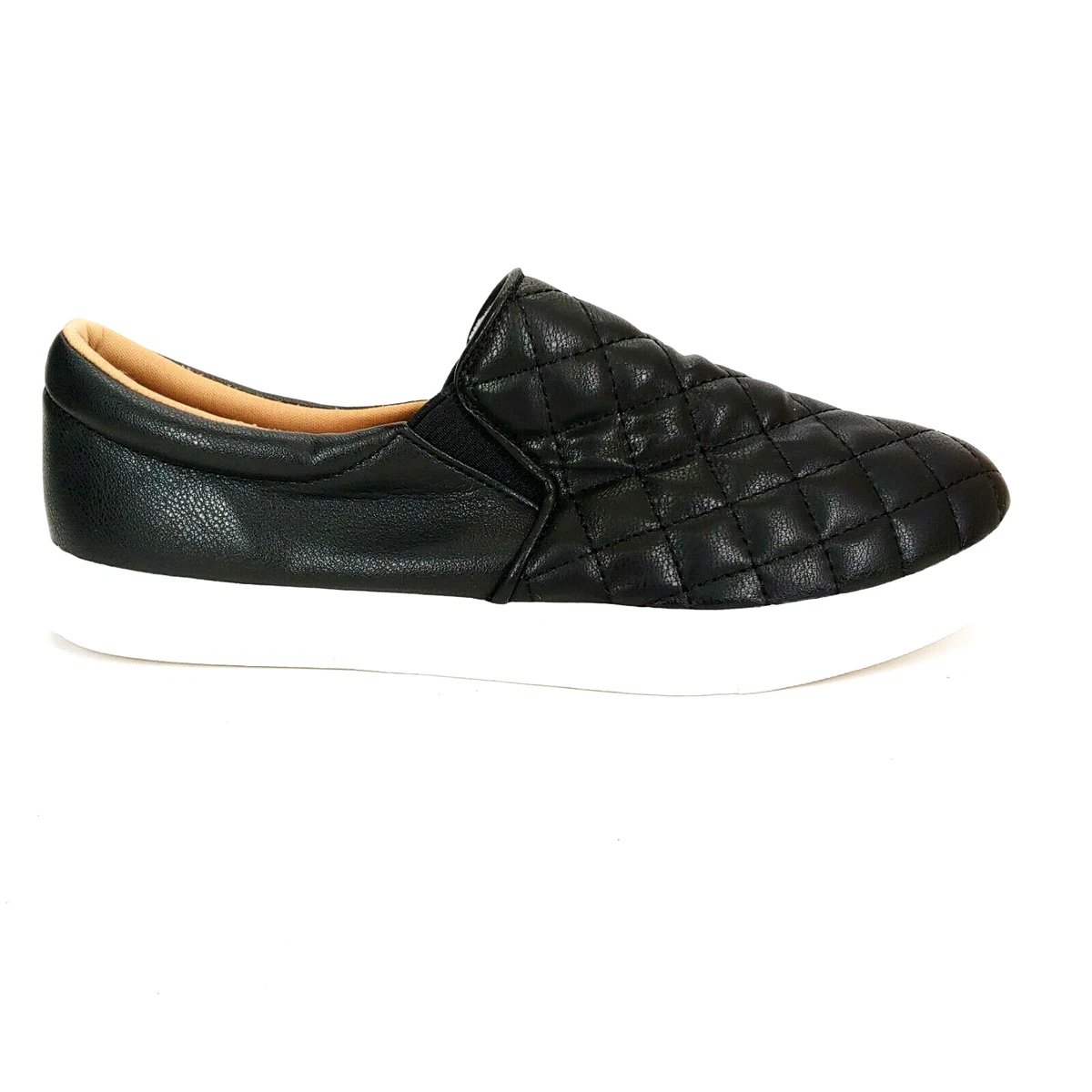 STQ Womens Faux Leather Quilted Fashion Sneakers Comfort Nursing