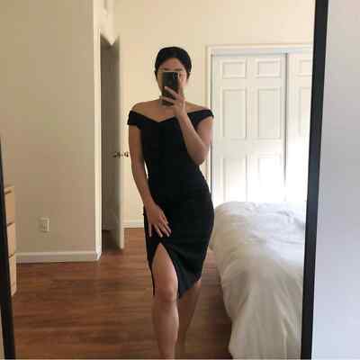 BLACK HALO Off Shoulder Sheath Dress Black XS | eBay BLACK HALO Off Shoulder Sheath Dress Black XS | eBay