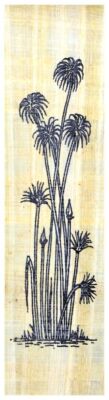 Papyrus Lesezeichen ''Papyruspflanze'' 5x9 cm mit Hülle & Schmuckband - PGI-Shop
