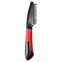 Karlie Flohkamm Rot/Schwarz 21X4,5 Cm FüR Hunde - Anti-Rutsch-Griff, Entwirrend