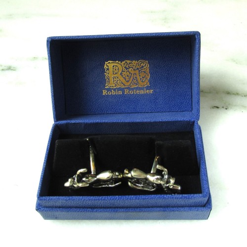 Vintage Robin Rotenier Sterling Silver Motorcycle Cufflinks Boxed ETC9793 - Picture 2 of 7
