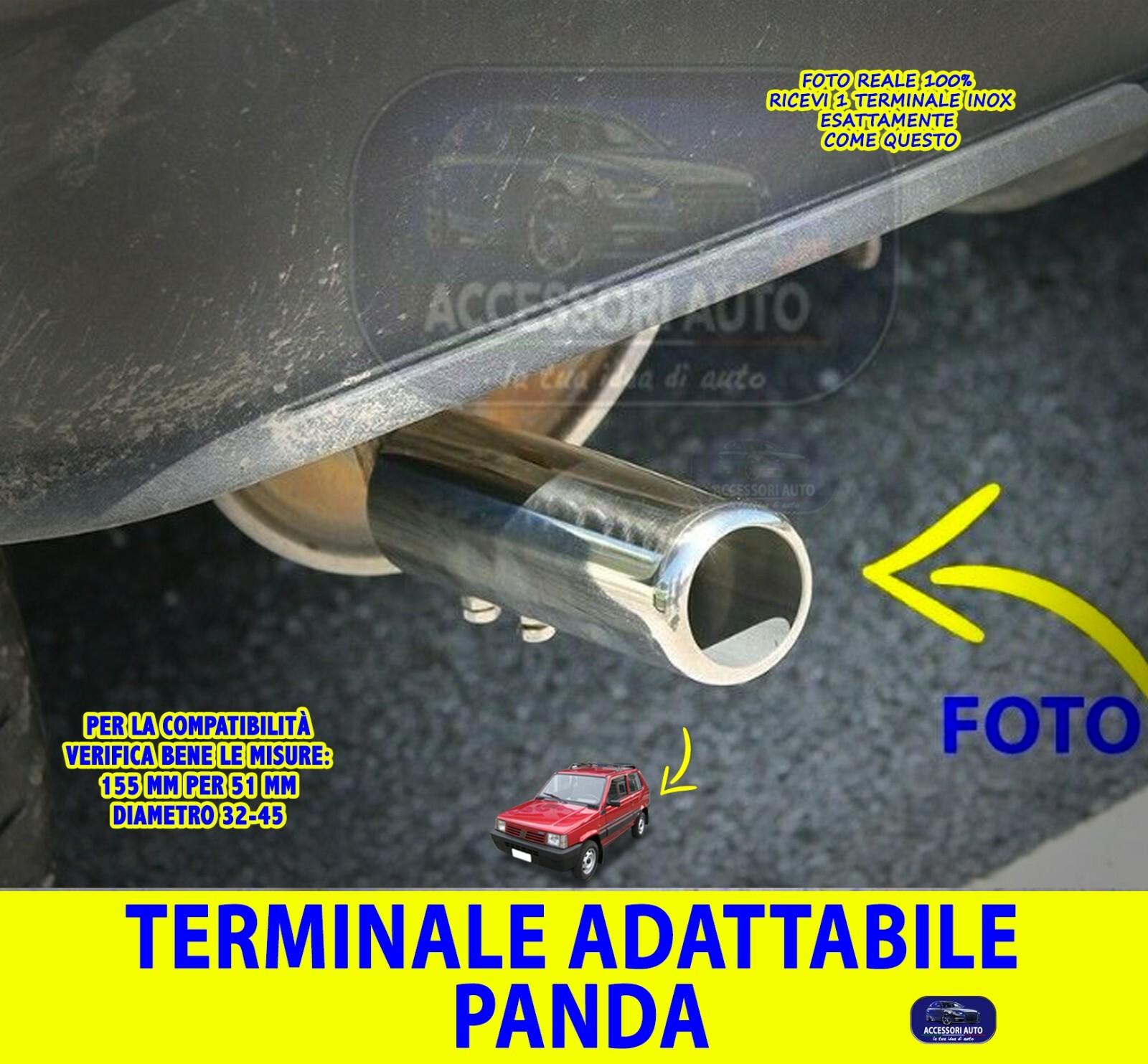 MARMITTA SCARICO SPORTIVA TUNING UNIVERSALE ACCIAIO/CROMATO QUADRATO