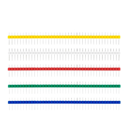 Pin Headers 2.54 mm 1x40 Single Row Male, Black Blue Red Green White Yellow - Image 2 of 4