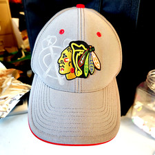 Chicago Blackhawks 47 Brand  NHL Team Cap Hat Officially Licensed Gray Stretch 