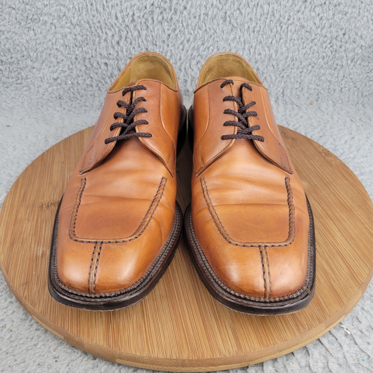 MENS SIZE 8.5 D MAGNANNI BROWN LEATHER SPLIT TOE DERBY SHOES  display picture 1