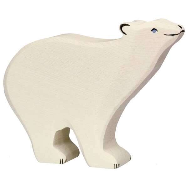 Wooden Tiger 80206 Polar Bear 15 cm Wooden Figures Series Wild Animals