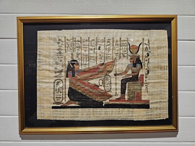 Gerahmter Papyrus im ägyptischen handbemalten Stil