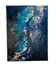 12x16” Original Abstract Fluid Art Colorful Paintings on Canvas.