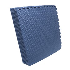 8PCs EVA Foam Exercise Tiles Floor Mat Gym Floor Fitness Yoga Workout 24x24 Blue