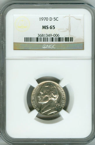 1970-D NICKEL NGC MS65 5c ,  BEAUTY!