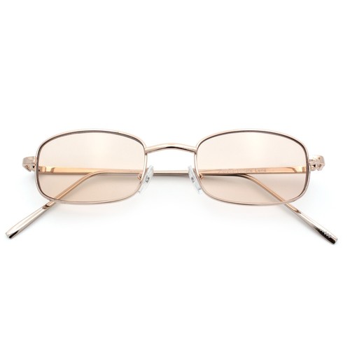 Gafas de sol para hombre pequeñas cómodas estrechas rectangulares con borde de metal de proxeneta - Imagen 43 de 59