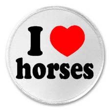 I Love Horses - 3" Sew/Iron On Patch Horse Animal Equestrian Horseback Rider