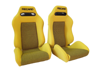 PAIR OF USED JDM RECARO SR3 TOMCAT YELLOW BUCKET SPORT RACING PAIR OF USED JDM RECARO SR3 TOMCAT YELLOW BUCKET SPORT RACING