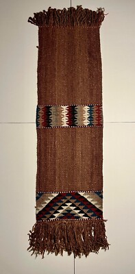 Vintage Camel Wool Bedouin Hand Woven Carpet Rug 65'' x 17''