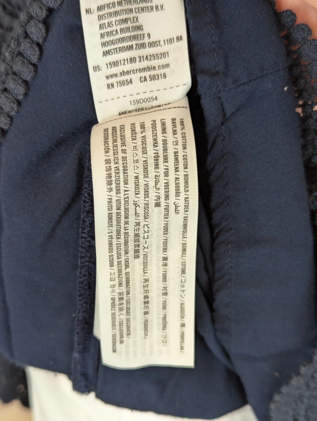 VALENTINO Mini abito Cami collo a V Abercrombie & Fitch taglia small occhiello blu pizzo elasticizzato