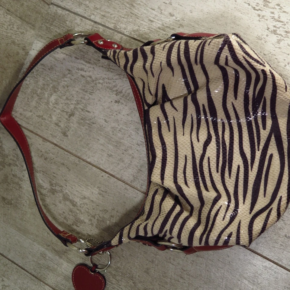 Rosetti Zebra Animal Print Small Handbag Purse  w/ storage Pockets 9.5"x7" - Image 2 of 4