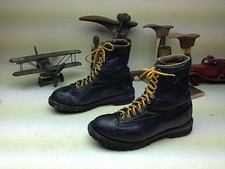 BLACK MADE IN USA DISTRESSED LACE UP FARM CHORE WORK PACKER BOOTS SIZE 10 M