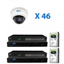 (46) 4K 8MP Motorized Zoom IP Microphone POE NVR AI Dome Security Camera System