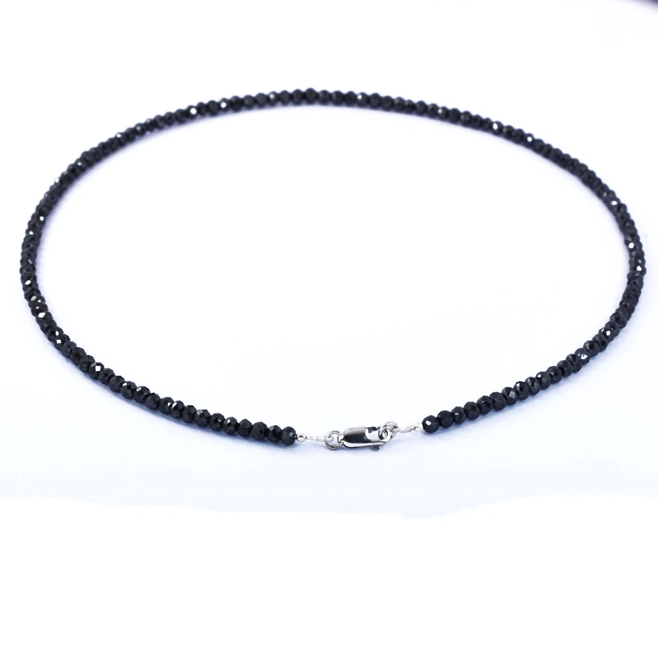 Collar de cadena unisex de diamantes negros - 60 quilates - gran brillo, certificado de 4 mm Foto 2 de 4