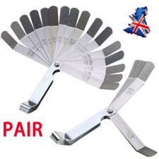1Pair 16pcs Feeler Gauge Set Imperial Metric 45&ordm; Blades Offset Precision Tappet