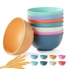 8 Pcs 26oz Unbreakable Cereal Bowls Microwave Dishwasher Safe Wheat Straw Bowls